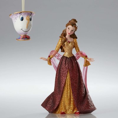 Belle Christmas 'Couture de Force' Disney figurine, with Chip ornament