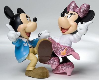 Disney's Minnie and Mickey Mouse dancing jitterbug figurine