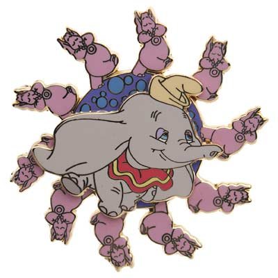 Dumbo with pink elephants spinner pin.