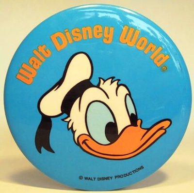 Donald Duck blue Walt Disney World button