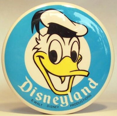 Donald Duck blue Disneyland button