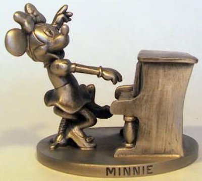 Minnie Mouse at the piano pewter figure