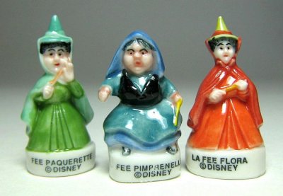 Fauna, Flora, and Merryweather Disney porcelain miniature figure set
