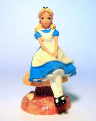 Alice in Wonderland on mushroom miniature figure (Tiny Kingdom, no box)