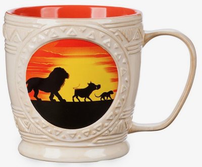 Disney's 'The Lion King' coffee mug, featuring Simba, Pumbaa, and Timon