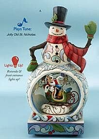A winter wonderland Mickey Mouse and snowman musical figurine (Jim Shore Disney Traditions)