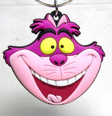 Cheshire Cat face soft touch keychain (Monogram)