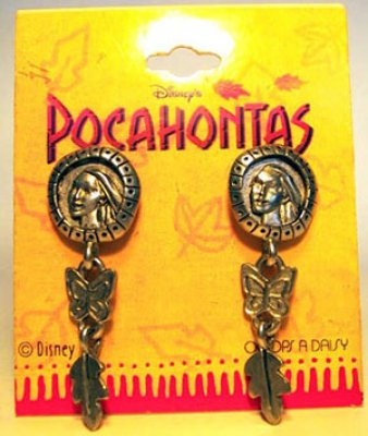 Pocahontas drop earrings, with leaves and butterflies (Disney)