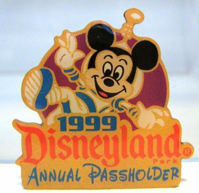 1999 Disneyland Annual Passholder pin, featuring Astronaut Mickey