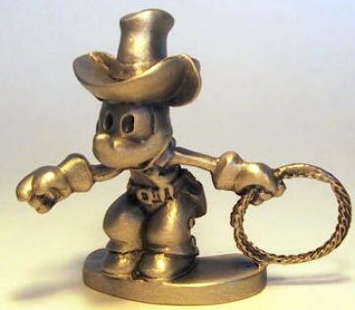 Cowboy Mickey Mouse pewter figure