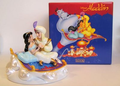 Aladdin and Jasmine on magic carpet music box