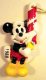 Mickey Mouse sitting on a candy cane 1988 Disney ornament