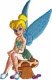 Tinker Bell sitting on mushroom patch