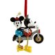 Mickey and Minnie on bicycle wiggly ornament