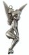 Tinker Bell with hands on knees pewter keychain