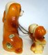 Set of Lady and two puppies ceramic figures - 1