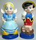 Pinocchio and Dutch Girl salt and pepper shaker set