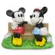 Mickey and Minnie sitting on bench 3-piece salt & pepper shaker set - 0