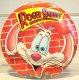 Roger Rabbit against brick wall button