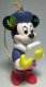 Minnie Mouse in purple hat with Christmas card ornament