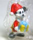 Santa Mickey Mouse with yellow and blue gift ornament