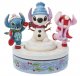 'Snowy Shenanigans' - Stitch and his girlfriend, Angel, rotating Christmas figurine (Jim Shore Disney Traditions)