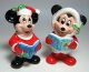 Mickey Mouse and Minnie Mouse Disney caroling figurines