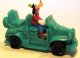 Goofy in green car Burger King Disney wind-up fast food toy