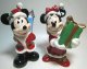 Mickey Mouse and Minnie Mouse exchanging Christmas gifts salt and pepper shaker set