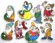 Set of Snow White with the Seven Dwarfs wooden ornaments