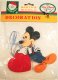 Mickey with red heart wooden ornament