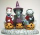 Lock, Shock & Barrel sitting on pumpkins salt & pepper shaker set