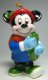 Mickey Mouse holding a wreath in blue mittens ornament