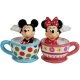 Minnie and Mickey Mouse in Disneyland teacups magnetized salt and pepper shaker set