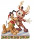 PRE-ORDER: 'Festive Friends' - Mickey Mouse in reindeer suit with Pluto Christmas figurine (Jim Shore Disney Traditions)