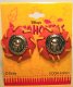 Pocahontas Disney medallion earrings, with feathers