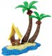 Tank tiki hut and palm trees accessory