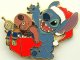 Stitch opens his Christmas present - Jamba and Pleakley dolls Disney pin