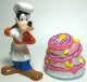 Chef Goofy and birthday cake salt and pepper shaker set