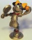 Minnie playing tennis colured pewter figure