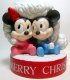 Baby Minnie and Mickey Mouse under Santa hat Disney figurine - 0