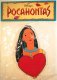 Pocahontas with red heart wooden ornament