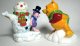 Winnie the Pooh and Piglet with snowman salt and pepper shaker set (Cardew)