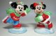 Mickey Mouse and Minnie Mouse ice skating figures