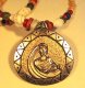 Pocahontas medallion necklace, on beaded cord