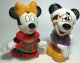 Mickey Mouse and Minnie Mouse Christmas kissing salt and pepper shaker set