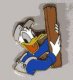Donald Duck with 2 x 4 plank of wood Disney pin