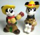 Cowboy Mickey Mouse and cowgirl Minnie Mouse salt and pepper shaker set