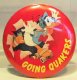 Going Quackers Donald Duck on roller skates button